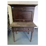 Antique Secretary Desk-2 pcs-34"Wx24"Dx54"H