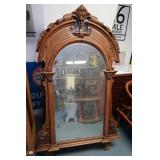 Antique Hand-carved Wood Mirror-32"Wx67"H