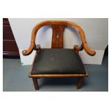 Oversized Wood chair w/Cloth Seat