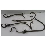 Vintage Cast Iron Handmade Iron Wall Hooks