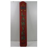 Vintage Wooden Lawyer Sign-35 x5 1/2" Vintage Wooden Lawyer Sign-35 x5 1/2"