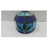 Vintage Stained Glass w/Lead Lamp Shade-8"H Vintage Stained Glass w/Lead Lamp Shade-8"H