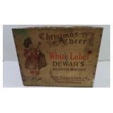 Vintage White Label Deware Whiskey Wooden Box