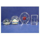 4 Paperweights(3 Vintage, 1 Newer)