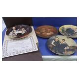 4 Norman Rockwell Plates, 3 Knowles, 1 Norman