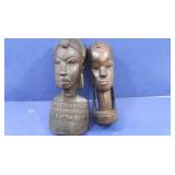 2 Hand-carved Wooden Figures 2 Hand-carved Wooden Figures