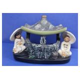 Vintage Elec Oriental Porcelain Lamp(works) Vintage Elec Oriental Porcelain Lamp(works)