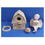 Terracotta Cottage Birdhouse, Angel, Bird &more Terracotta Cottage Birdhouse, Angel, Bird &more