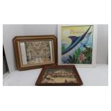 Guy Harvey Paradise Framed Print signed(23x19")& Guy Harvey Paradise Framed Print signed(23x19")&