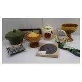 Misc Glassware-Pitcher, 2 Bowls w/Lids & more Misc Glassware-Pitcher, 2 Bowls w/Lids & more