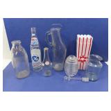 Misc Glassware-Queens Dairy Milk, Pepsi Bottle,