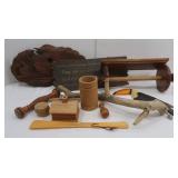 Misc Wood Lot-Paper Towel Holder, Log Cabin,