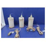 3 Vintage Elec Candle Lights(work)