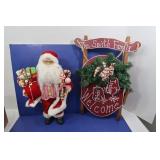Christmas Lot-Santa, Wooden Sled Christmas Lot-Santa, Wooden Sled
