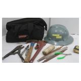 Craftsman Bag w/Contents-Pipe Wrench, Hammer,