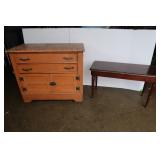 Vintage Wooden Cabinet(31x28x17)&Piano Bench-