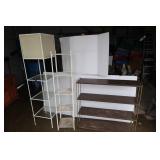 3 Metal Shelving Units(1 lights up-needs cord) 3 Metal Shelving Units(1 lights up-needs cord)