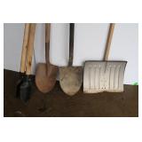 Misc Tool Lot-Post Hole Digger, 3 Shovels Misc Tool Lot-Post Hole Digger, 3 Shovels