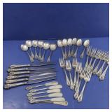 36 Pc Wallace Sterling Silver RosePoint Silverware