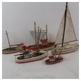 5 Wood Model Boats