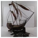 Metal Copper-like Sailing Ship