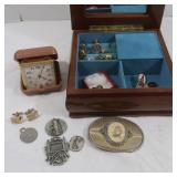 Wood Jewelry Box, Earrings, Clock &more