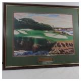 Cypress Point Hole #15 Golf Picture in Frame