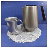 Pewter Pitcher & Mug