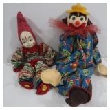 2 Vintage Cloth Clowns