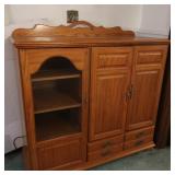 Solid Oak TV & Entertainment Center-55"x21"x19"H