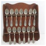 Historic Spoon Collection w/Display Holder