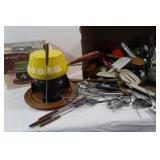 Vintage Fondue Set & Kitchen Utensils