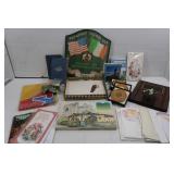 Stationary, Irish Plaque, Glass Trays &more