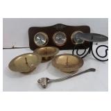 Snuffer Rogers-Italy, BrassCandleHolders&Barometer