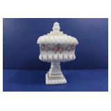 Wstmld Glass Decorative MilkGlass Candy Dish w/Lid