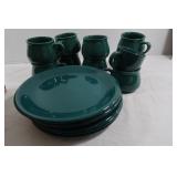 Gibson Green Dishes, Bowls, Coffee Mugs/Saucers