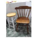 Wooden Chair & Stool