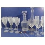 Frosted Wine Glasses & Decanters
