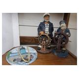 2 Sea Captain Figures, Lighthouse Hanging Plaque