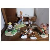 Misc Fishing Figurines incl. Norman Rockwell