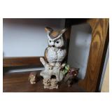 Porcelain & Resin Owl Figures