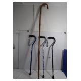 3 Adjustable Canes & 1 64"H