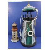 Wooden Lighthouse Light, Ceramic Lighthouse