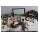 Wooden Fishing Sign, fishing Decor & more