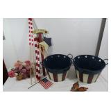 2 Decorative Metal Buckets & more