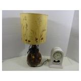 Ceramic Clock & Table Lamp