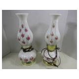 Pr. of Glass Hurricane Lamps
