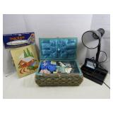 Sewing Basket, File Folders, Stationary