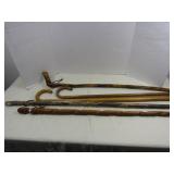 Wooden Canes, Wicker Hamper & Rooster