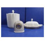 3 Pcs Lenox-Clock, Cookie Jar, Butter Dish